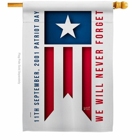 PATIO TRASERO 28 x 40 in. 911 Day American Patriot Vertical House Flag with Double-Sided  Banner Garden Yard Gift PA3907329